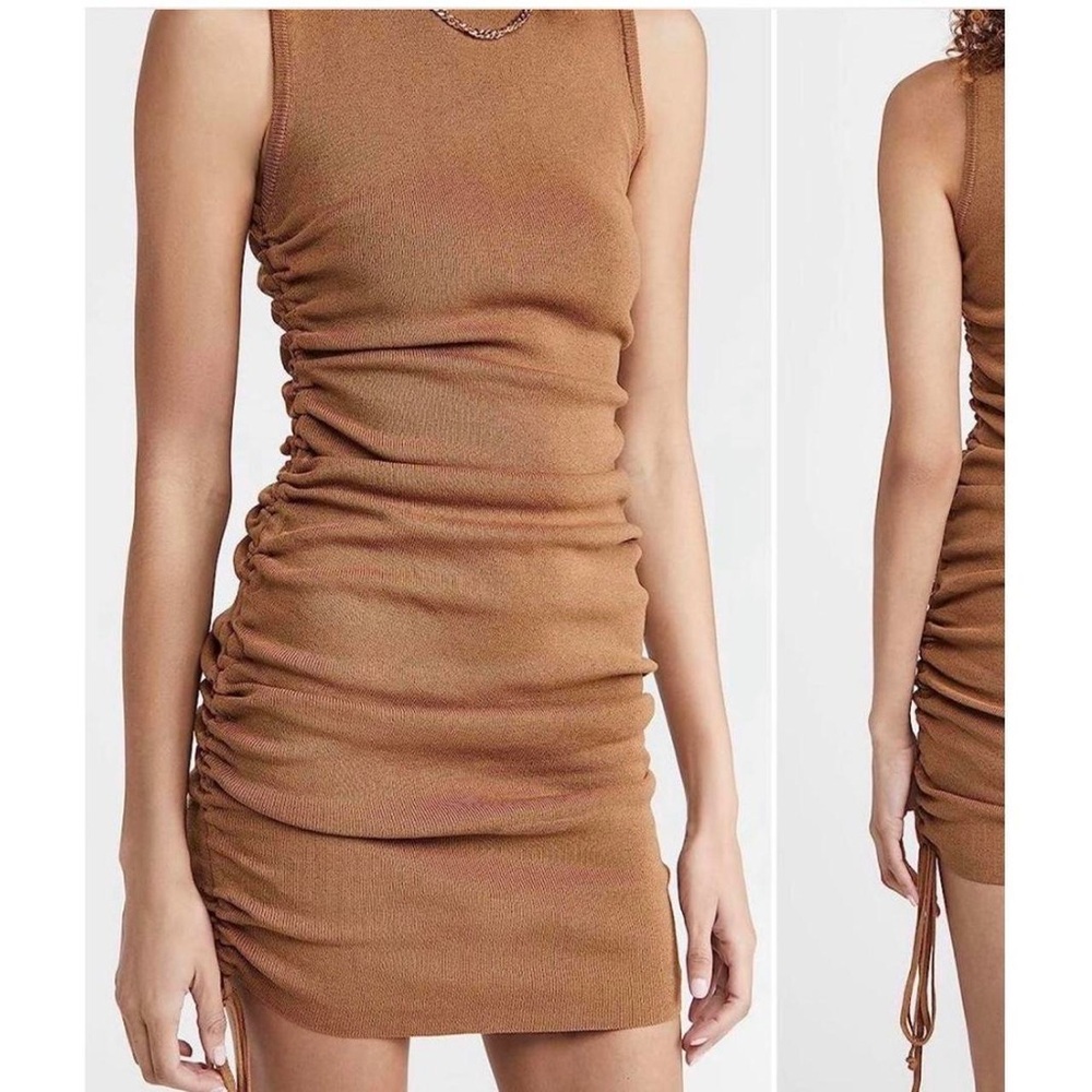 Lioness Tan Ruched Dress